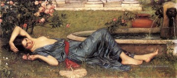 Doux été femme grecque John William Waterhouse Peinture à l'huile